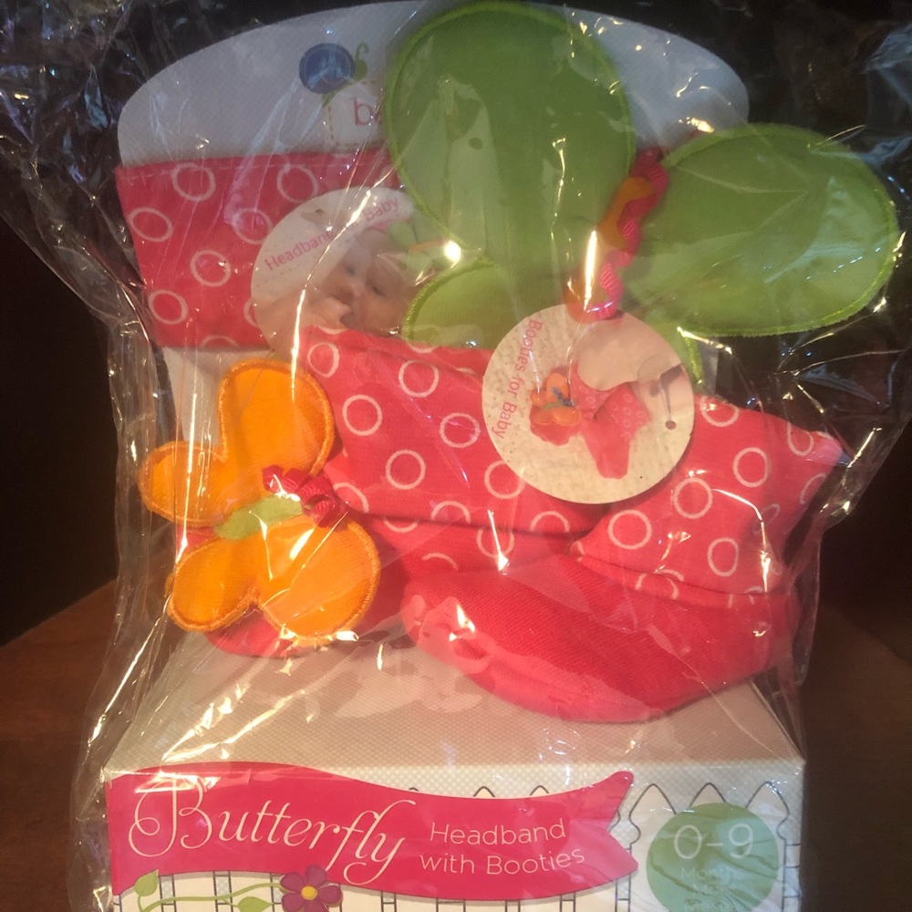 Baby headband and booties 0-9 months